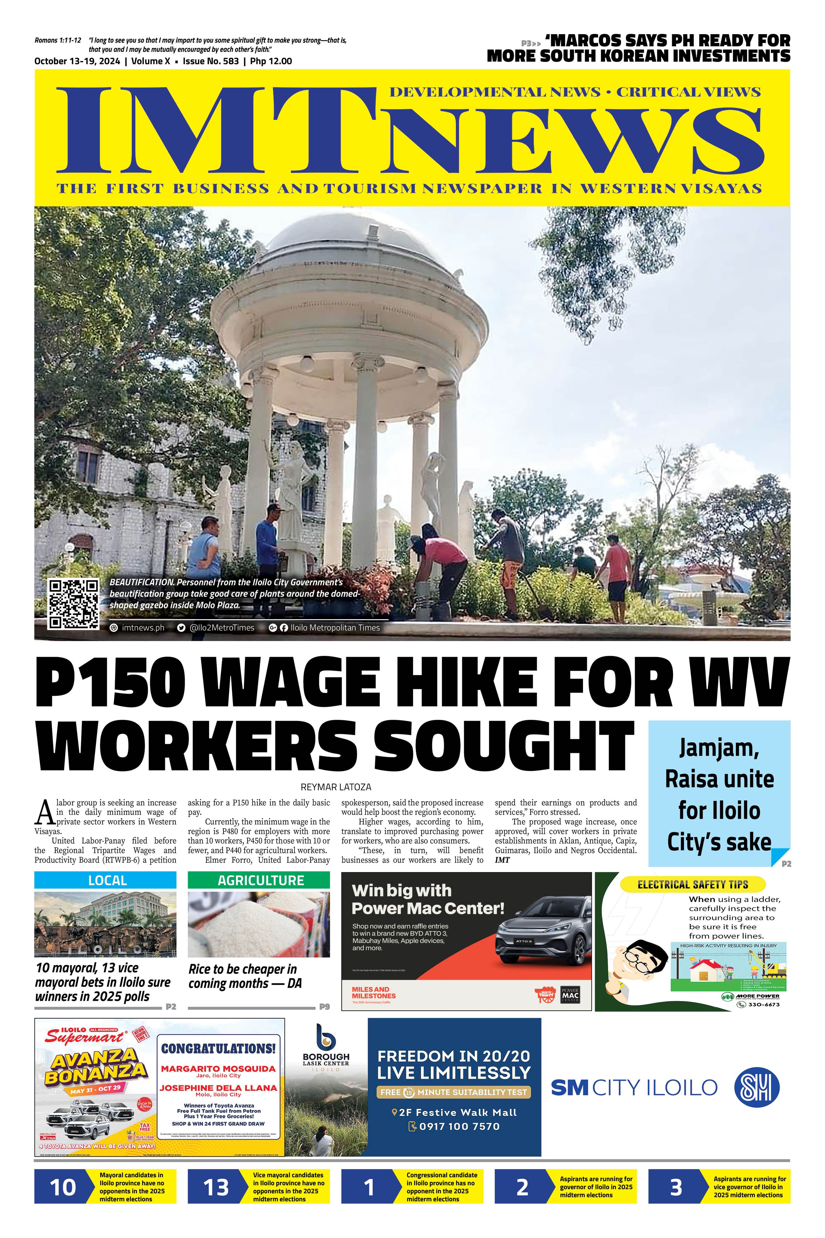 THIS WEEK'S FRONT PAGE (October 13-19, 2024)