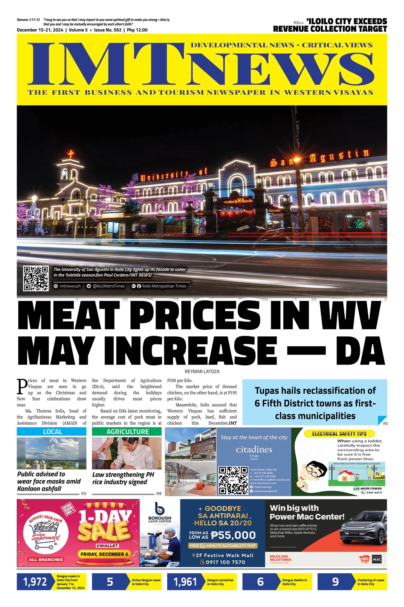 THIS WEEK'S FRONT PAGE (December 15-21, 2024)